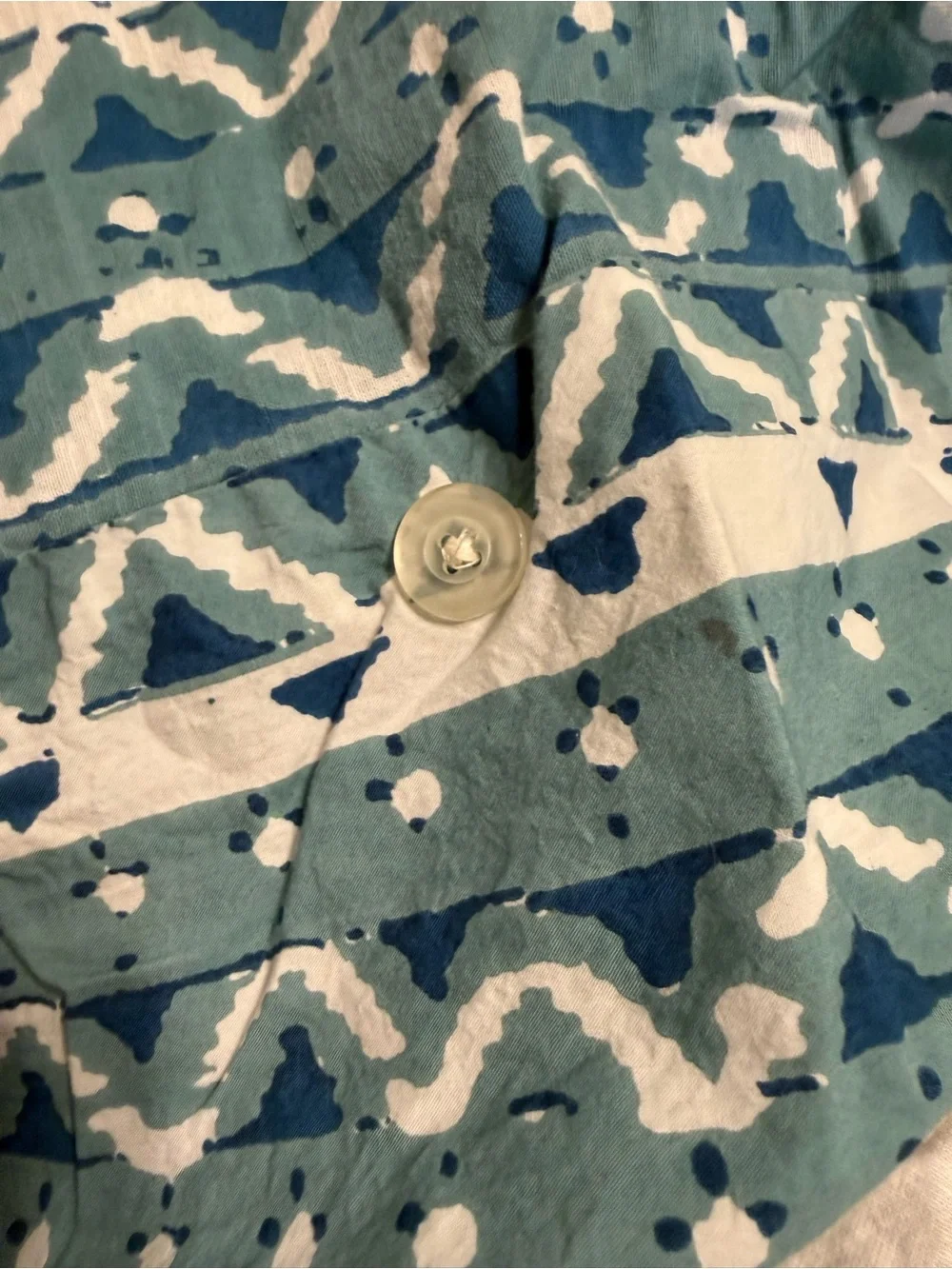 Anthropologie Manolo King Duvet Button Cover & 2 Pillow Shams Bedding Set Cotton